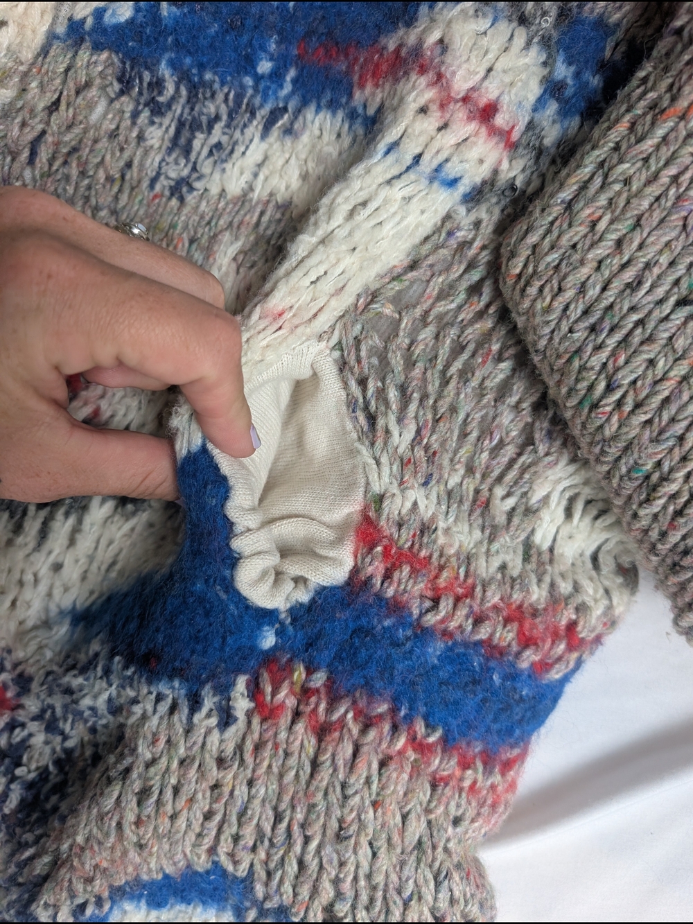 Free People "Fireworks" Chunky Wool Knit Cardigan Sweater - Picture 9 of 11